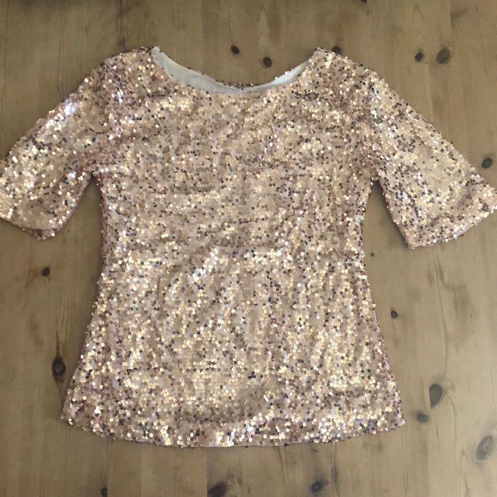Rose gold sequined top